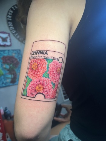 Floral photo-realism tattoo by Paper Airplane Jane at Iron Palm Tattoos & Body Piercing in downtown Atlanta. Call 404-973-7828 or stop by for a free consultation on booking Jane.