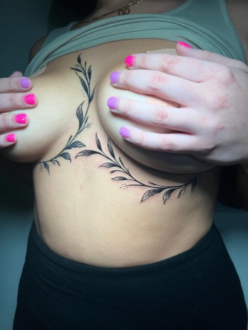 A fine line leaf tattoo by @ironpalm_funk at Iron Palm Tattoos & Body Piercing in south downtown Atlanta, GA near GA State. What do you think? Let us know in the comments.Leaf tattoos have different meanings but they are generally associated with nature, growth, and life. Leaves are seen as symbols of renewal and transformation as they produce energy for all plants through photosynthesis.In tattoo culture, the fine line style has become popular because of its delicate and intricate appearance. This style emphasizes the simplicity and beauty of a design, with thin lines and minimal shading, creating a more subtle and refined look.Funk created this fine line leaf tattoo specifically so the admirer could be drawn to the natural and organic shapes of leaves along with the environment they cherish.Call 404-973-7828 or stop by for a free consultation with Funk. Walk Ins are welcome.