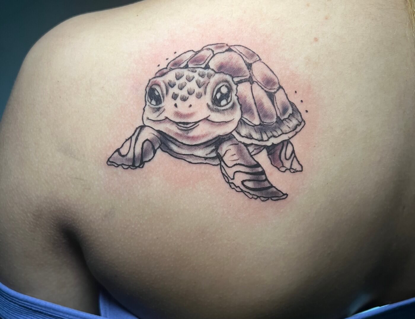 Small Turtle Animal Tattoo By Funk Tha World at Iron Palm Tattoos & Body Piercing In Atlanta Georgia