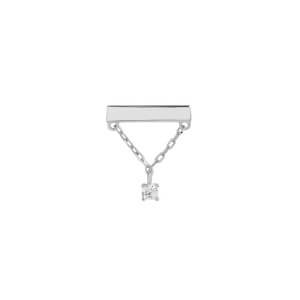 Tilum Simple Chain and Bar 14kt White Gold Threadless Top — Price Per 1