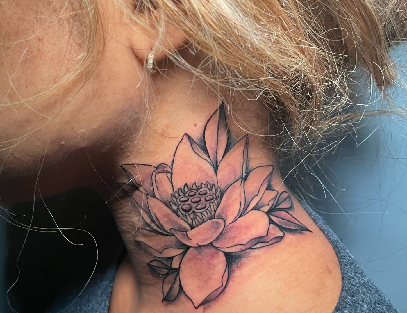 Lotus Flower Tattoo By Lyric TheArtist At Iron Palm Tattoos in south downtown Atlanta. Open until 2AM. We're Atlanta's only late night tattoo shop. Call 404-973-7828 or stop by for a free consultation. Walk ins are welcome.