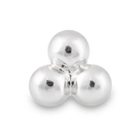 Tilum 14kt White Gold Trinity Beads Threadless Top — Price Per 1