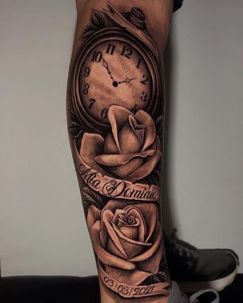 'Mia Domino' With Birth Date Black & Grey Lettering Script Tattoo By Rene Cristobal, A Guest Artist At Iron Palm Tattoos In Atlanta. Rene comes to Atlanta July 3rd -16th and is available for booking. We're open late night til 2AM. Call 404-973-7828 or stop by for a free consultation. Walk ins are welcome.