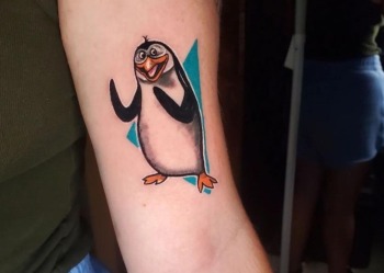 Madagascar Penguin Anime Animal Tattoo By Ari Elise, a guest Artist at Iron Palm Tattoos In Atlanta. Ari comes to us from Hart & Huntington Tattoo Company in Orlando. She'll be available for booking Aug 23 0 27th. We're open late night until 2AM. Call 404-973-7828 or stop by for a free consultation.