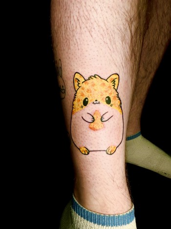 Cheese Hamster Anime Tattoo By Morana, a guest artist at Iron Palm Tattoos in Atlanta, Georgia. Morana is a tattoo artist from Iron & Ink in Los Angeles, California. She is available for booking Sept 23rd - September 27th 2023. We're open late night until 2AM most nights. Call 404-973-7828 or stop by for a free consultation.