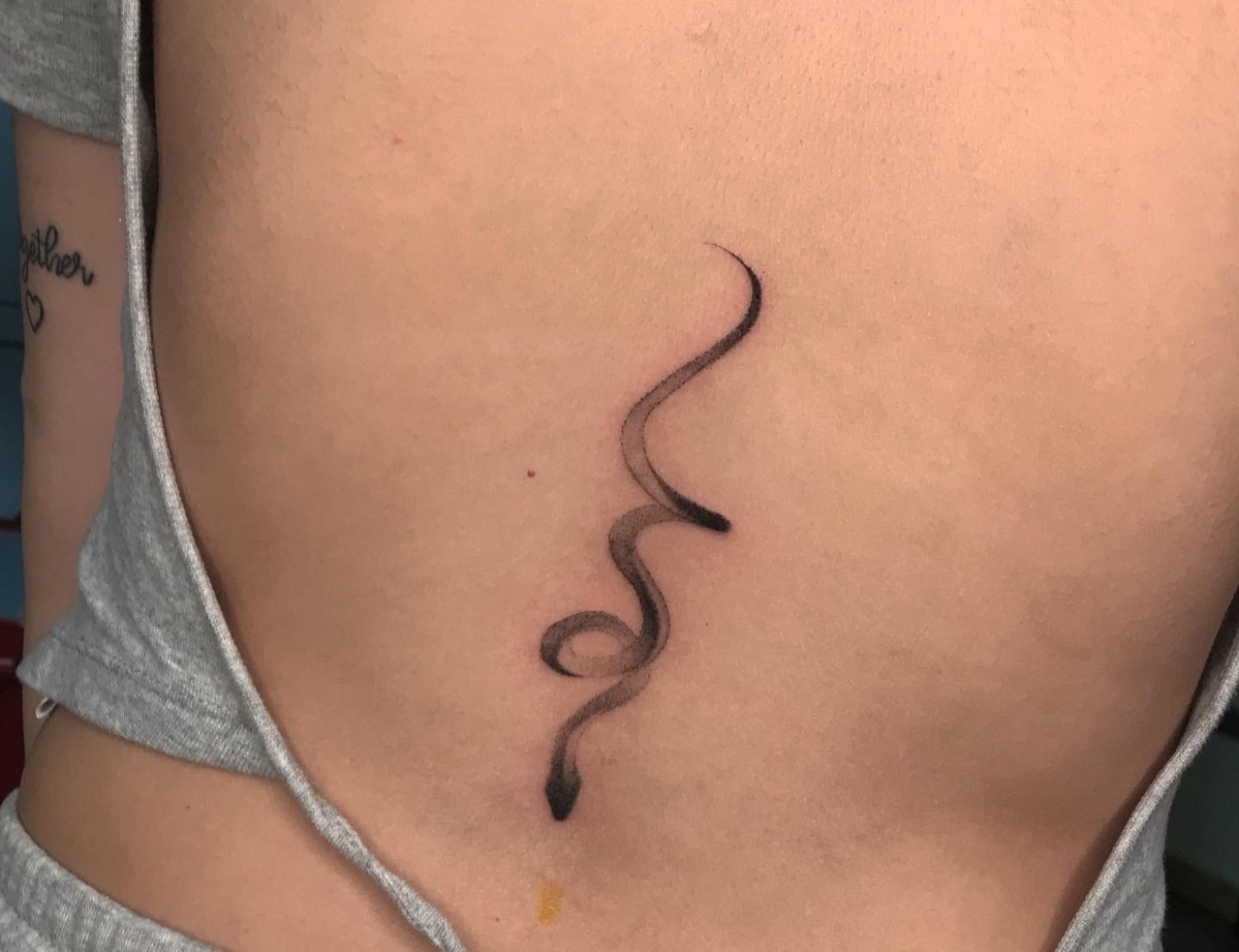 Small Fine Line Snake Black Work Tattoo by Rene Cristobal, A guest Artist at Iron Palm Tattoos. Rene comes to us from Concepcion, Chile. He specializes in black & gray and blackwork tattoos. He is available for booking begging September 11th, 2023. We're open late night until 2AM most nights. Call 404-973-7828 or stop by for a free consultation. Walk-Ins are welcome.