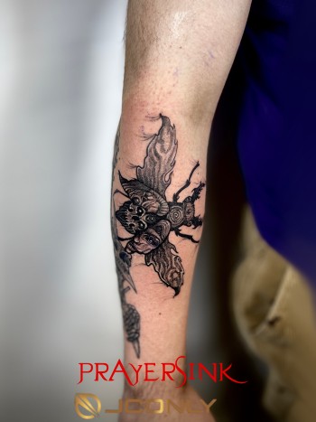 Beetle Blackwork Insect Tattoo By Timmy Hardy, a guest artist at Iron Palm Tattoos. Timmy comes to us from Iron & Ink Tattoo Studio in Los Angeles. He's available for booking Sept 23 - 27th. We're open late night until 2AM most nights. Call 404-973-7828 or stop by for a free consultation. Walk Ins are welcome.