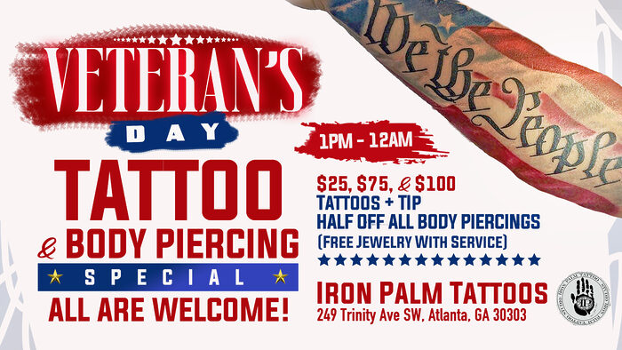 Veterans Day Modern Version Iron Palm Tattoos 2023 16.9