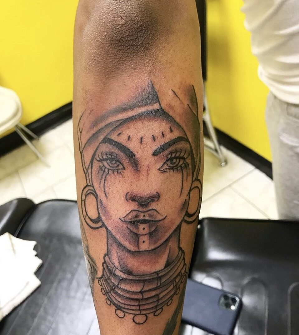 Marie Laveau Portrait Tattoo By Binky Warbucks At Iron Palm Tattoos. Marie Laveau was a voodoo practitioner, controversial slave owner, and midwife in New Orleans. Iron Palm Tattoos is Atlanta's only late night tattoo studio. Walk ins are welcome and body art consultations are free.