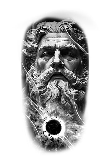 Tattoo Concept #6 By Rene Cristobal. "Zeus, God of Gods". Greek mythology is full of inspiration for artwork. Zeus embodies it all. I'd like to do this Black & Gray photo realism tattoo for someone. It is meant to be fine line and have a lot of detail. You can purchase this artwork from me or you can make an appointment and I'll tattoo the piece.
