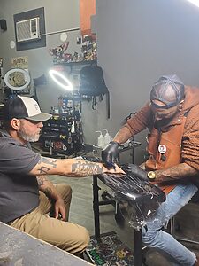 Terrance Sawyer Tattoos Mitch Gunther of Loganville, GA at Iron Palm Tattoos in downtown Atlanta's Castleberry Hill Art District.