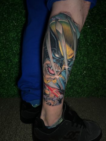 Wolverine X-Men Anime Tattoo By DB Wyte. DB Wyte is a tattoo artist at Iron Palm Tattoos. James Howlett, AKA Logan, AKA Wolverine is a world famous fixational character in the X-Men comic universe by Marvel. The member of the X-Men symbolizes strength, rejuvenation, and fearlessness to many. Irregardless we love it because Anime tattoos always look cool.