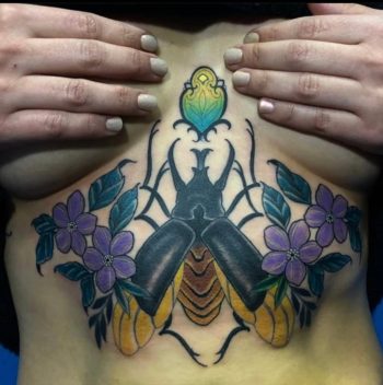 Big Beetle Neo Traditional Tattoo By Pierre Jarlan. She loves beetles. That's all we can say for this one :)
