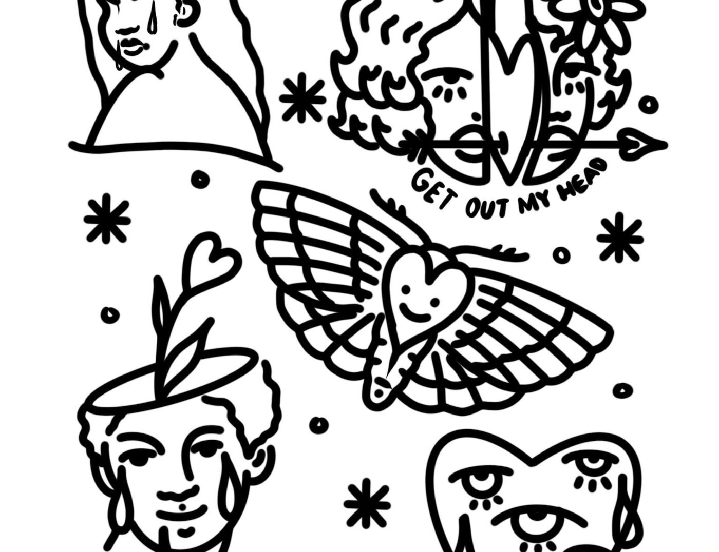 Valentines Day 2024 Tattoo Flash By Wally