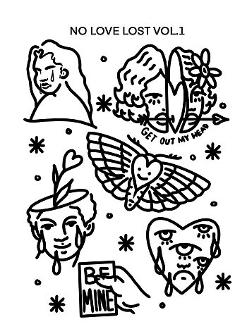 Valentines Day 2024 Tattoo Flash By Wally